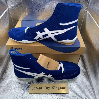 Pre-owned Asics Wrestling Shoes 1083a001 Navy/white Ex-eo(twr900) Successor [us 5.5 - 12]