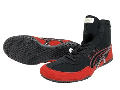 Pre-owned Asics Wrestling Shoes 1083a001 (next Ex-eo Model) Black X Black X Red Line 5-12