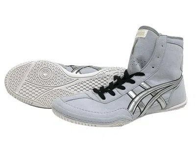 Pre-owned Asics Wrestling Shoes 1083a001 (next Ex-eo Model) Gray & Silver Us Men's 5-13.5