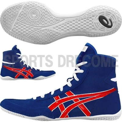 Pre-owned Asics Wrestling Shoes 1083a001 R-blue Red Edge White Ex Eo Model Us 6 - 12.5 In Royal-blue Red