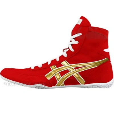 Pre-owned Asics Wrestling Shoes 1083a001 Red/gold(white) Ex-eo(twr900) Successor