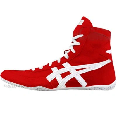 Pre-owned Asics Wrestling Shoes 1083a001 Red/white Ex-eo(twr900) Successor