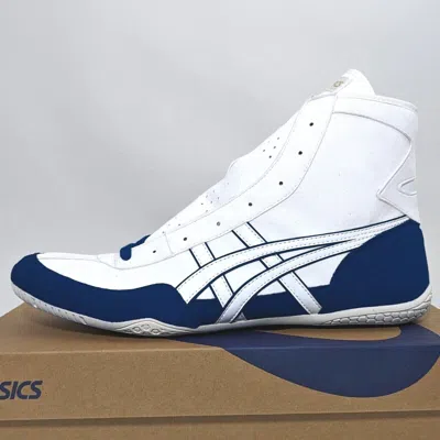Pre-owned Asics Wrestling Shoes 1083a001 White Navy/white(navy) Ex-eo(twr900) Successor In White Navy,white(navy)