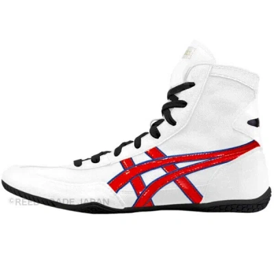 Pre-owned Asics Wrestling Shoes 1083a001 White / Red(blue) Ex-eo(twr900) Successor