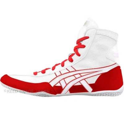 Pre-owned Asics Wrestling Shoes 1083a001 White Red/white(red) Ex-eo(twr900) Successor In White Red,white(red)