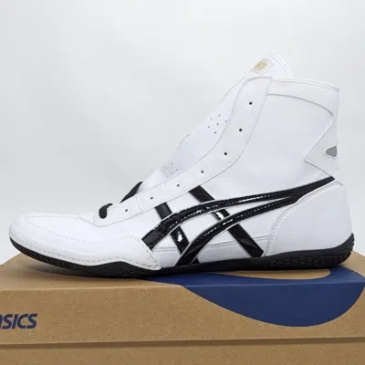 Pre-owned Asics Wrestling Shoes 1083a001 White/black(silver) Ex-eo(twr900) Successor Aw:sv In White,black(silver)