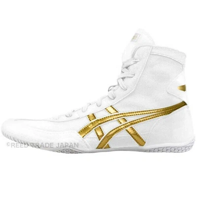 Pre-owned Asics Wrestling Shoes 1083a001 White/gold(white) Ex-eo(twr900) Successor In White,gold(white)