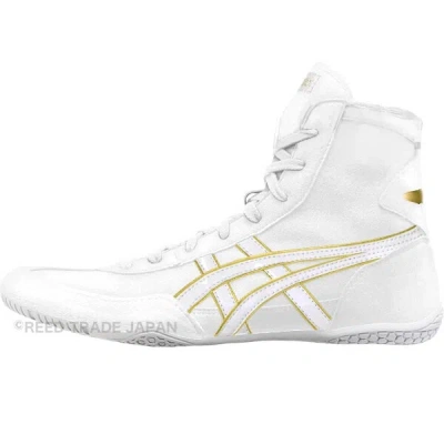 Pre-owned Asics Wrestling Shoes 1083a001 White/white(gold) Ex-eo(twr900) Successor In White,white(gold)