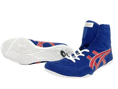Pre-owned Asics Wrestling Shoes 2023 1083a001 Ex-eo Twr900 Blue X Red X White With Box