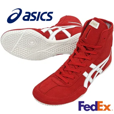 Pre-owned Asics Wrestling Shoes 2023 1083a001 Ex-eo Twr900 Red X White X Silver Oki10