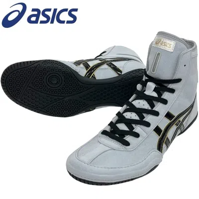 Pre-owned Asics Wrestling Shoes Boxing Shoes 1083a001 A509 Silver Gray X Black X Gold