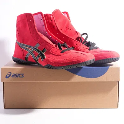 Pre-owned Asics Wrestling Shoes Ex-eo / Red/gold/shoelace Black Twr900 Successor Japan