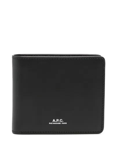 Asics X A.p.c. Asics X Apc Black Leather Wallet