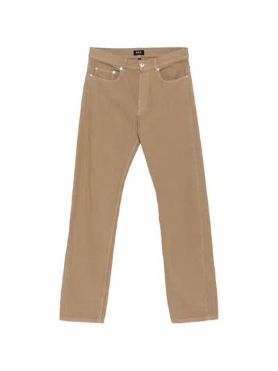 Asics X A.p.c. Asics X Apc Dark Beige Cotton Jeans