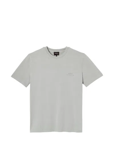 Asics X A.p.c. Asics X Apc Grey Green Cotton T-shirt