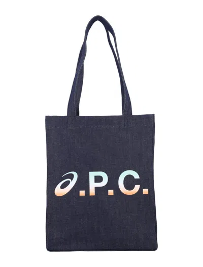 Asics X A.p.c. Lou Denim Tote Bag In Blue