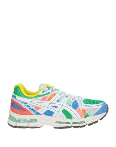 Asics X Kenzo Man Sneakers Green Size 4.5 Synthetic Material, Textile Fibers In Multi