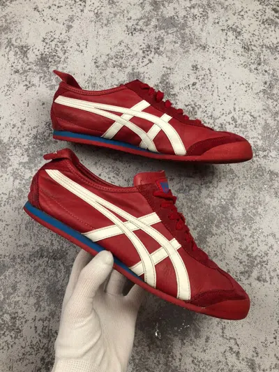 Pre-owned Asics X Vintage Asics Onitsuka Tiger Mexico 66 Leather Shoes In Red