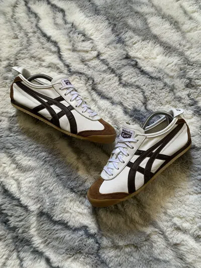 Pre-owned Asics X Vintage Onisuka Tiger Mexico 66 Asics White Brown Sneakers