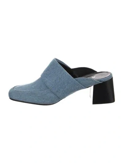 Pre-owned Aska Denim Mules In Blue