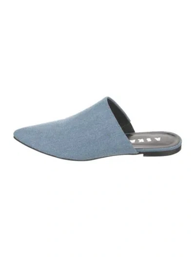 Pre-owned Aska Denim Mules In Blue