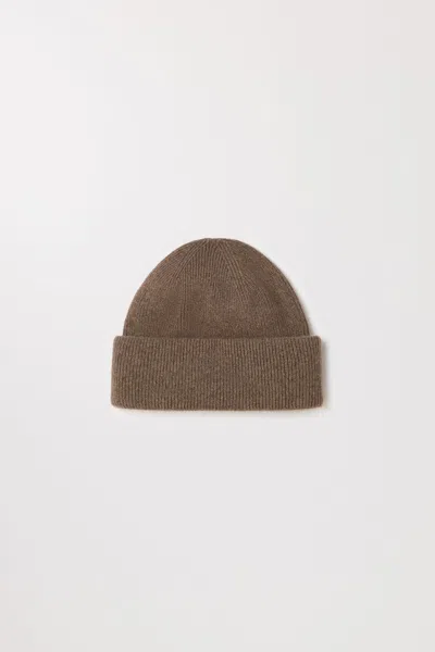 Asket Cashmere Beanie Dark Brown Melange - Unisex