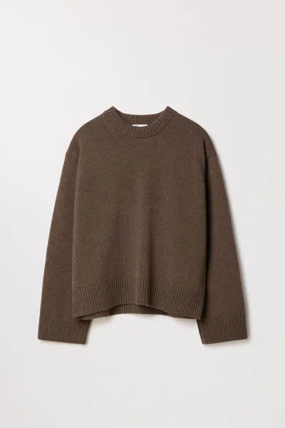 Asket Cashmere Sweater Dark Brown Melange - Women