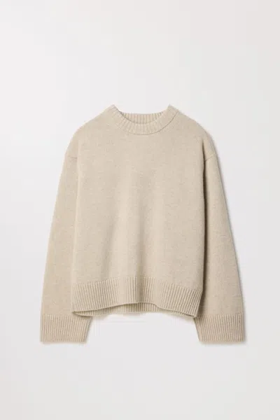 Asket Cashmere Sweater Sand Melange - Women In Neutral