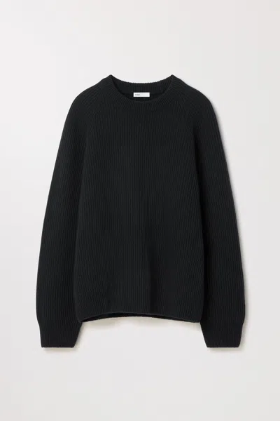 Asket Heavy Wool Sweater Black - Men