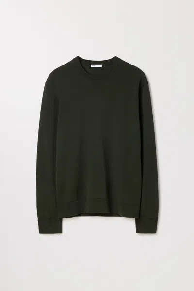 Asket Merino Sweater Dark Olive - Men