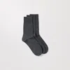 Asket The Cotton Socks 3-pack Charcoal Melange In Gray