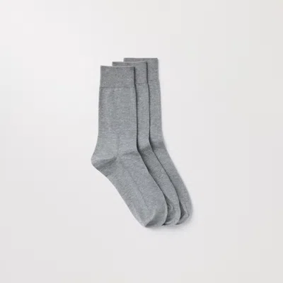 Asket The Cotton Socks 3-pack Light Grey Melange In Gray