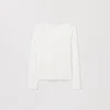 Asket The Long Sleeve Scoop Neck Top Off White In White