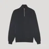 Asket The Merino Half Zip Sweater Charcoal Melange In Charcoal Melange