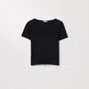 Asket The Scoop Neck Top Black In Black