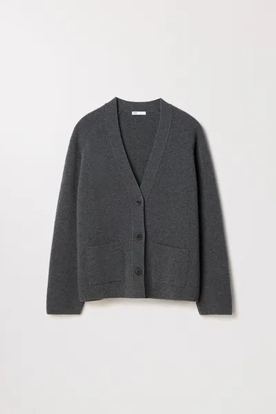 Asket Wool Cardigan Charcoal Melange - Women