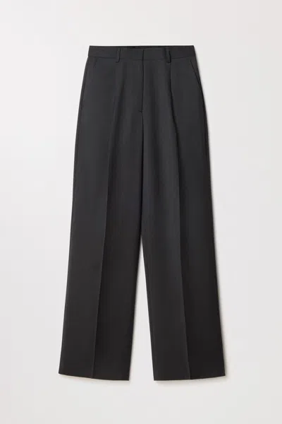 Asket Wool Trousers Charcoal Melange - Women