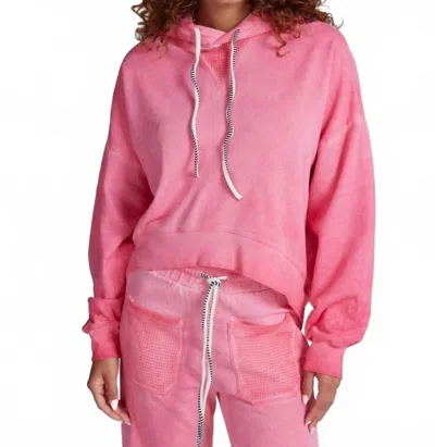 Askk Ny Adjustable Drawstring Hoodie In Pink Twisted