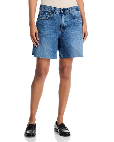 Askk Ny Assk Ny Sloop Mid Rise Denim Shorts In Port In Blue
