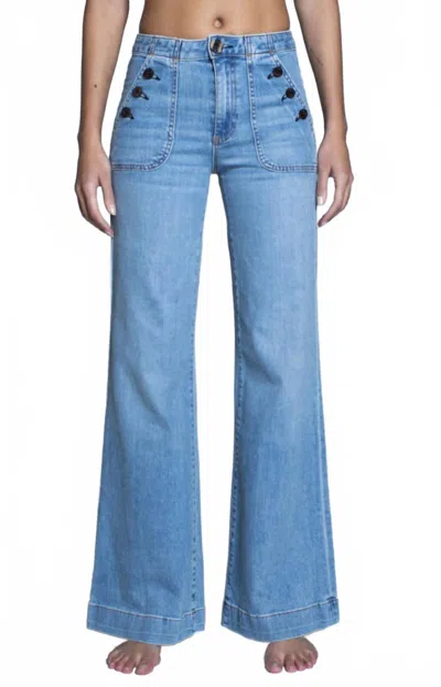 Askk Ny Brick House Wide Leg Jeans In Harbour In Blue