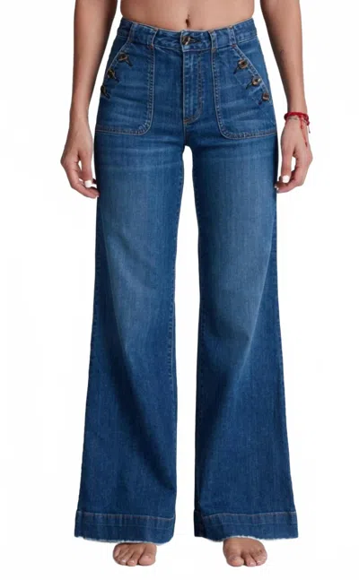 Askk Ny Brickhouse Mid Rise Wide Leg Jeans In The Rink In Blue