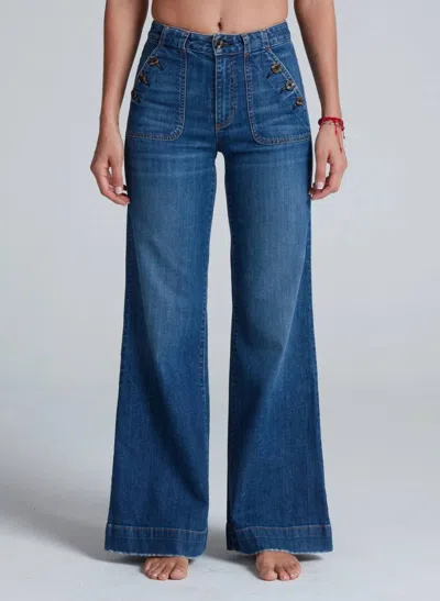 Askk Ny Brickhouse Mid Rise Wide Leg Jeans In The Rink In Blue