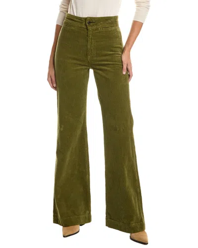 Askk Ny Brighton Corduroy Army Wide Leg Jean In Green