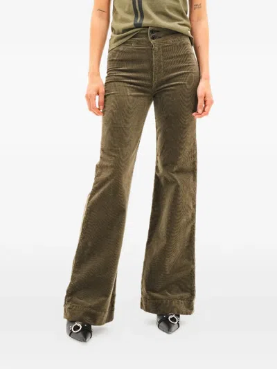 Askk Ny Brighton Corduroy Flared Trousers In Animal Print