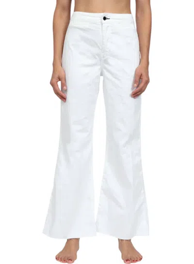 Askk Ny Brighton Crop Frayed Hem Jeans In White
