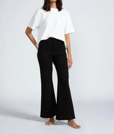 Askk Ny Brighton Crop Wide Leg Jeans In Black