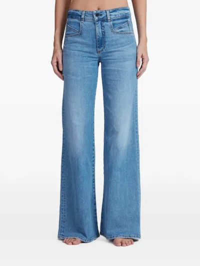 Askk Ny Brighton Patch-pocket Wide-leg Jeans In Blue