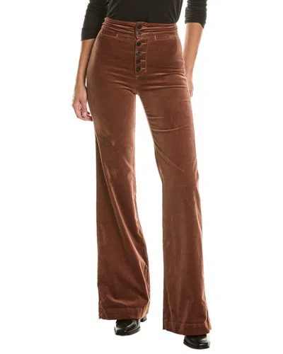 Askk Ny Brighton Velvet Dark Chocolate Wide Leg Jean In Brown