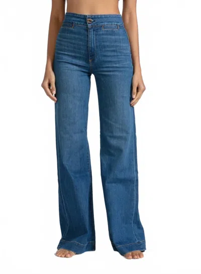 Askk Ny Brighton Wide Leg Jean In Mercury In Blue