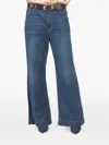 Askk Ny Buttoned Wide-leg Jeans In Blue